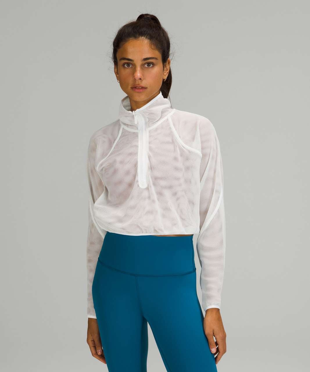 Lululemon Reversible Jacket Women's 8 Full Zip White Track Jacket  Thumbholes