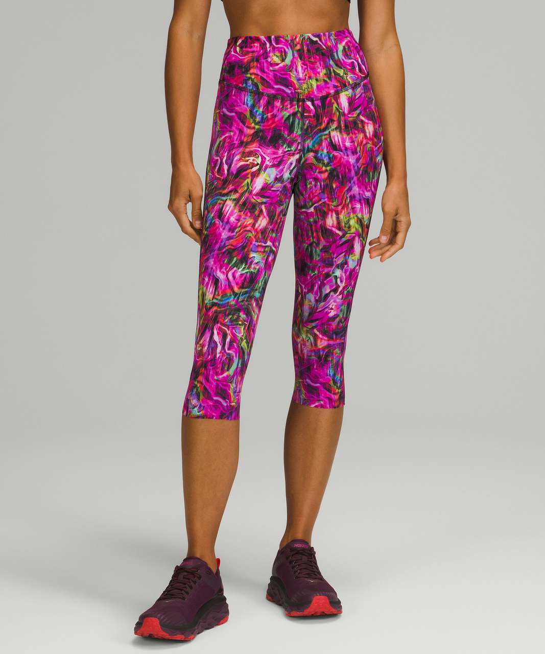 Lululemon Base Pace High-Rise Crop 17 - Cheetah Camo Magenta Purple Multi  - lulu fanatics