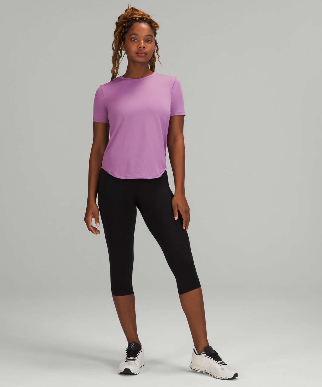 Lululemon Base Pace High-Rise Crop 17 - Cheetah Camo Magenta Purple Multi  - lulu fanatics