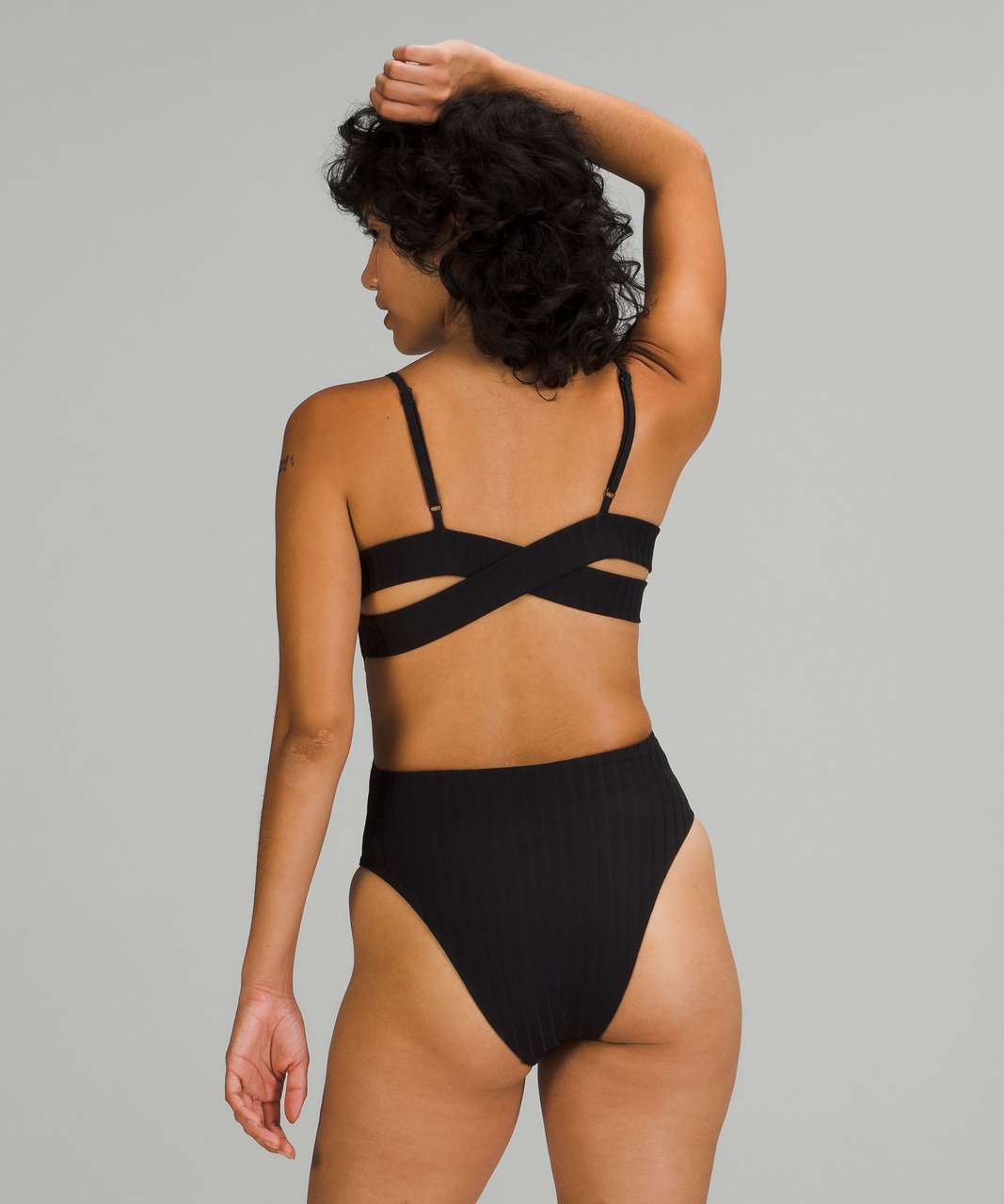 Lululemon Ribbed High-Neck Cross-Back One-Piece - Black