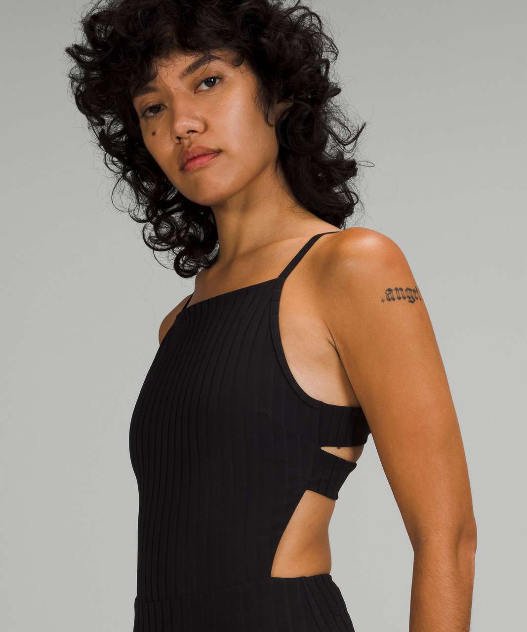 Lululemon Ribbed High-Neck Cross-Back One-Piece - Black - lulu