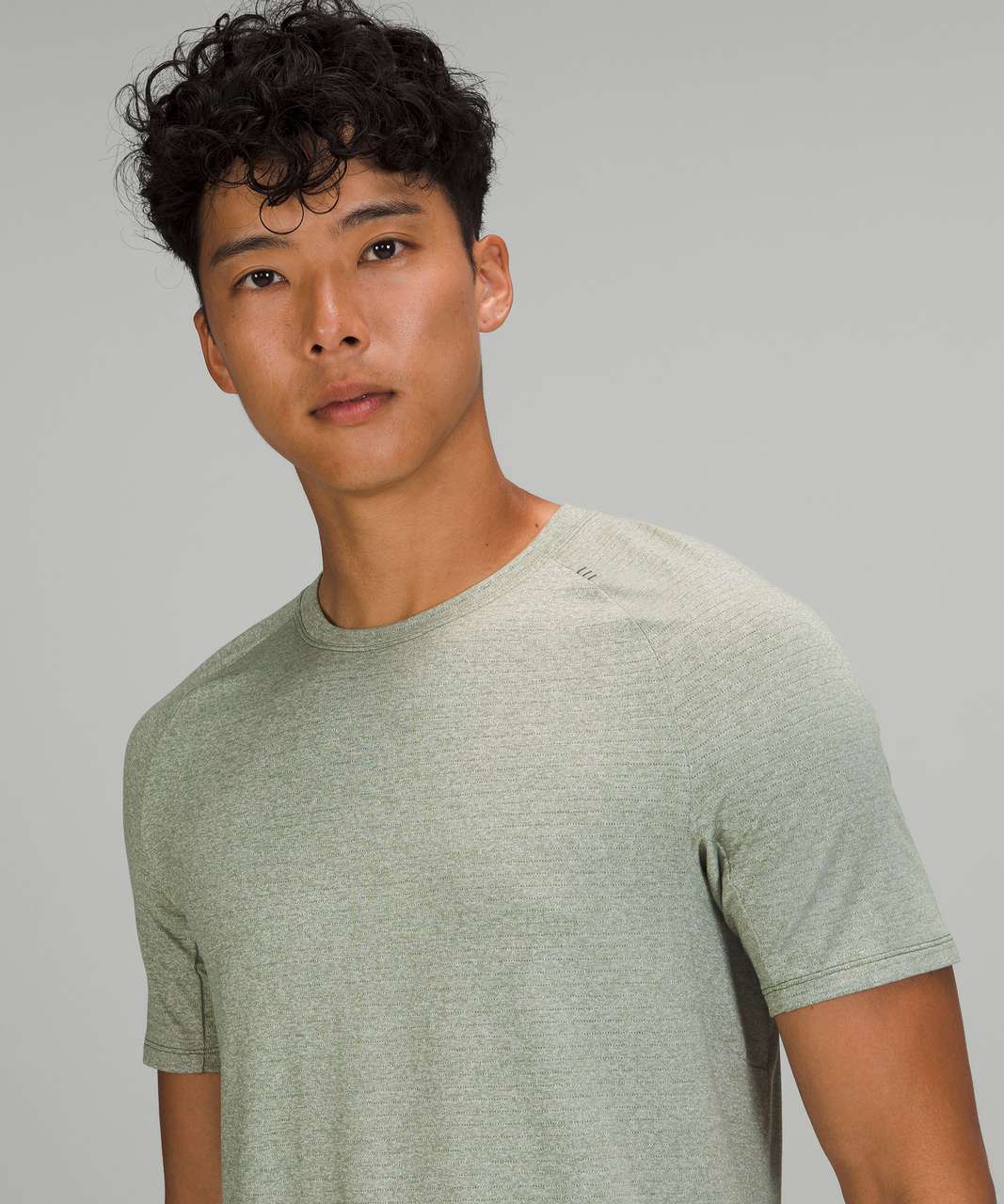 Lululemon Drysense Short Sleeve Shirt - Green Twill / White