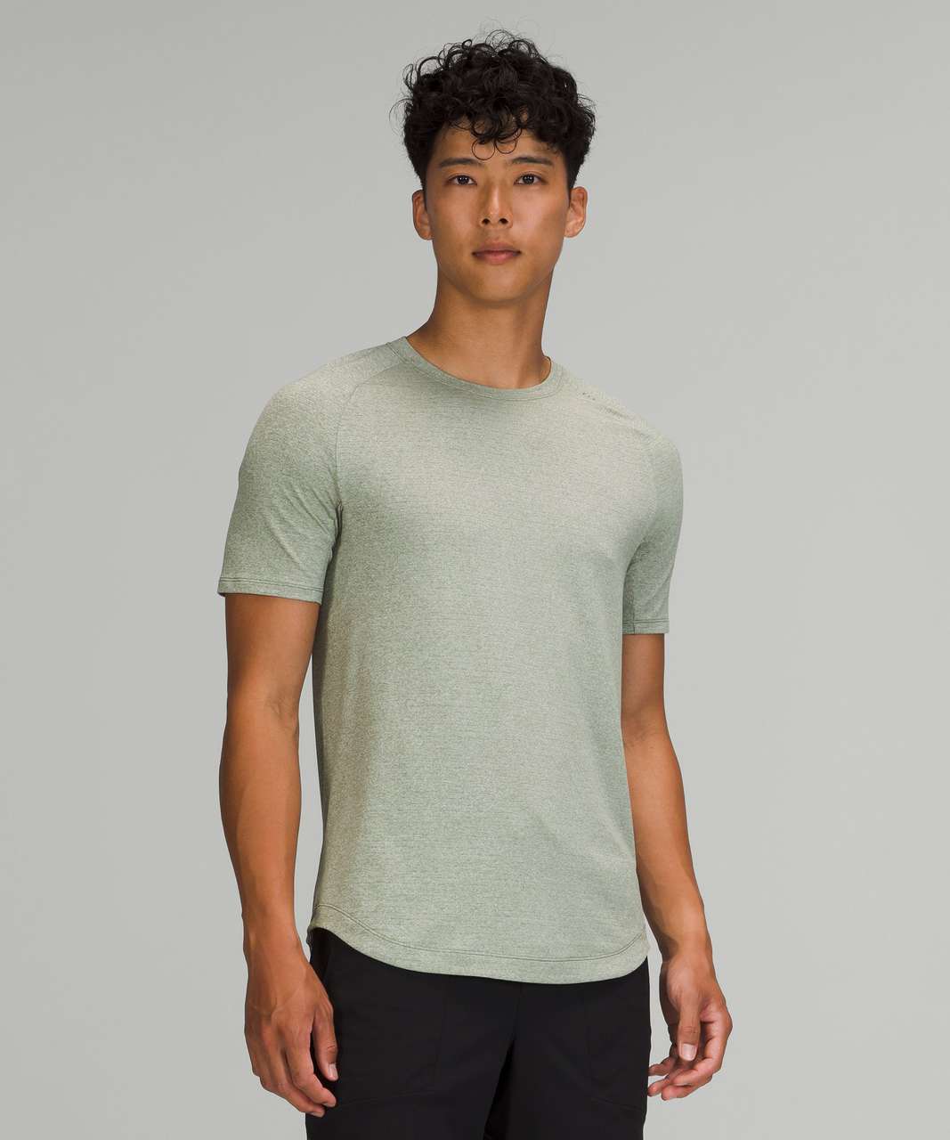 LULULEMON MENS THE FUNDAMENTAL SHORT SLEEVE TEE, BREEZE DYE GREEN TWILL,  NWT, XS