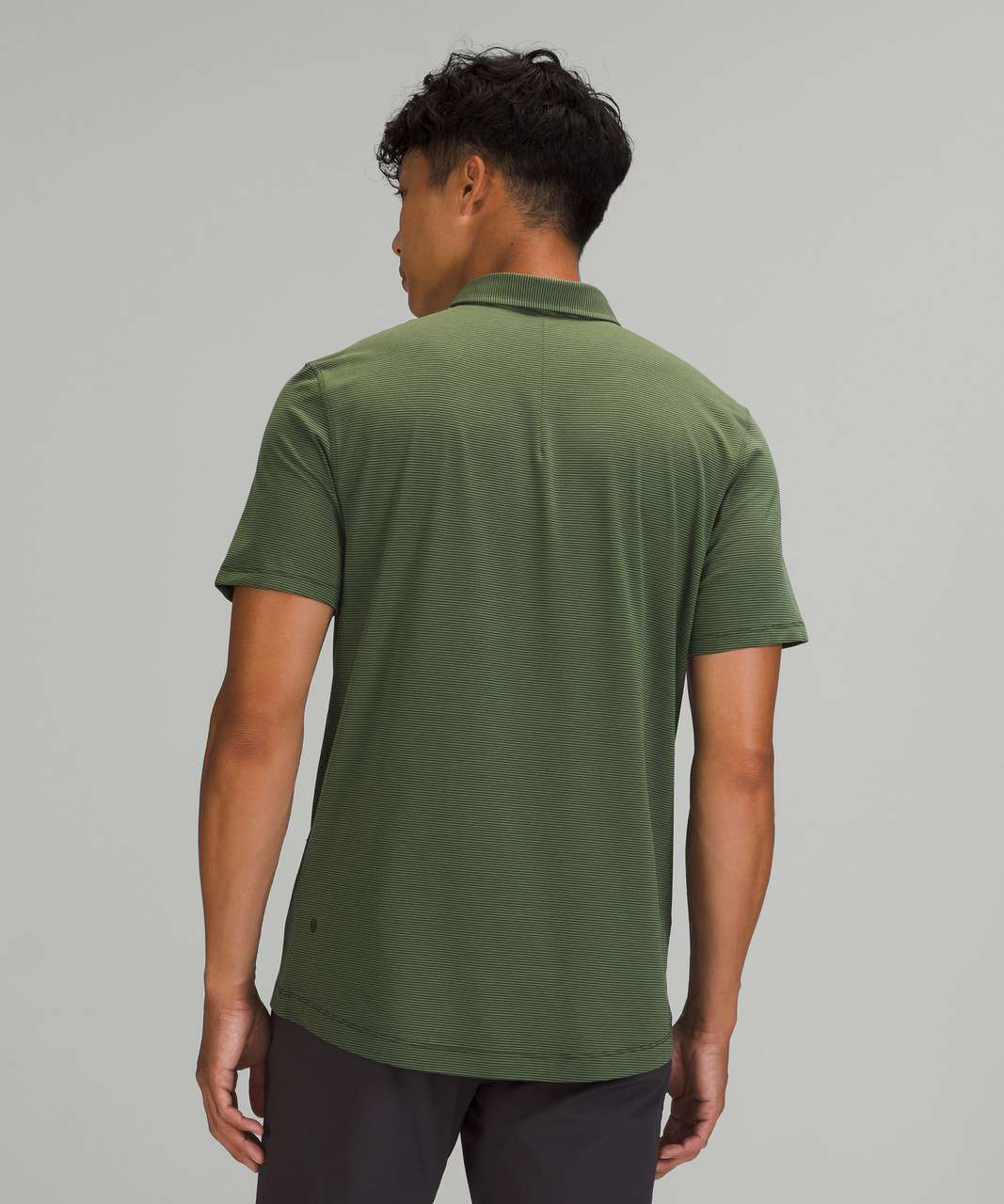 Lululemon Evolution Short Sleeve Polo Shirt - Tonka Stripe Rainforest Green Green Twill