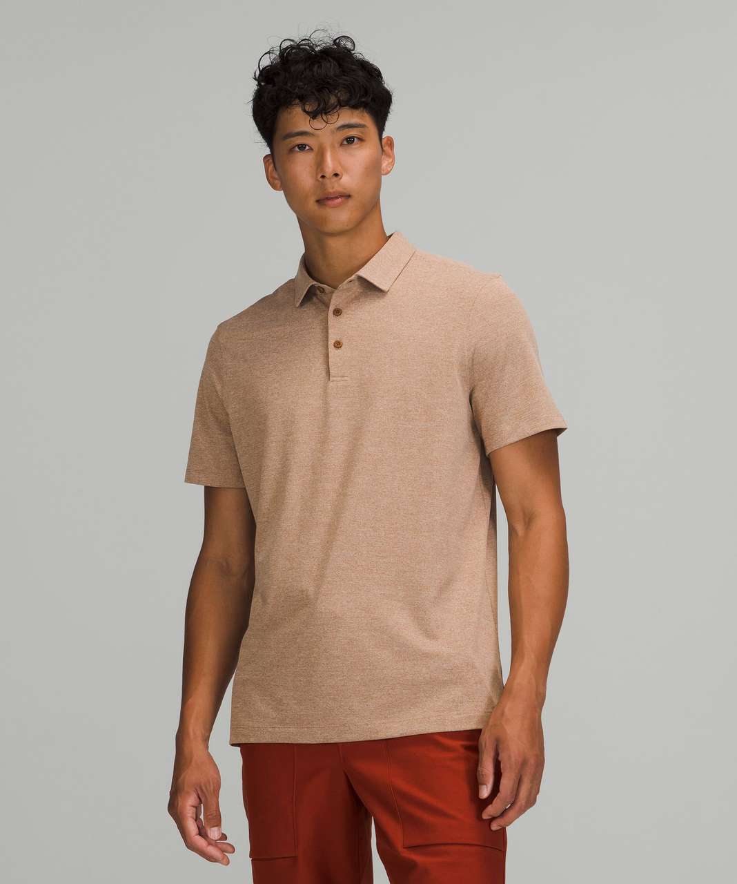 Lululemon Evolution Short Sleeve Polo Shirt - Heathered Copper Brown