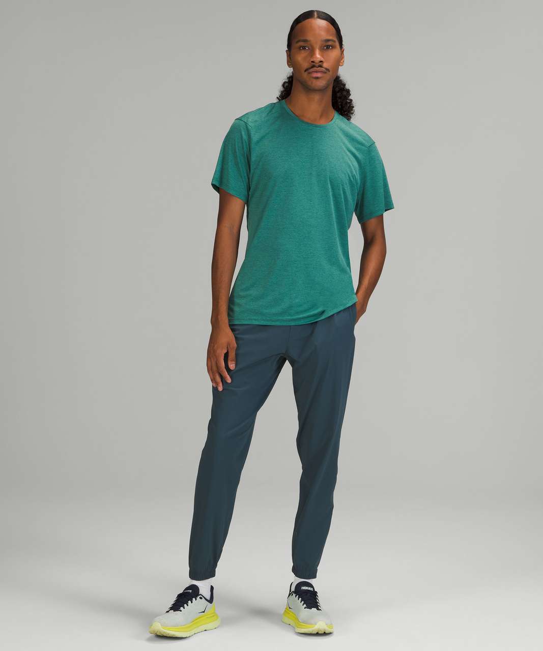 Lululemon Fast and Free Short Sleeve Shirt - Heathered Teal Lagoon / Heathered Teal Lagoon