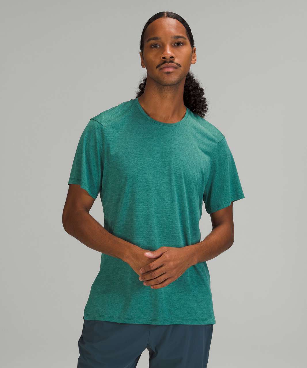 Lululemon Fast and Free Short Sleeve Shirt - Heathered Teal Lagoon /  Heathered Teal Lagoon - lulu fanatics