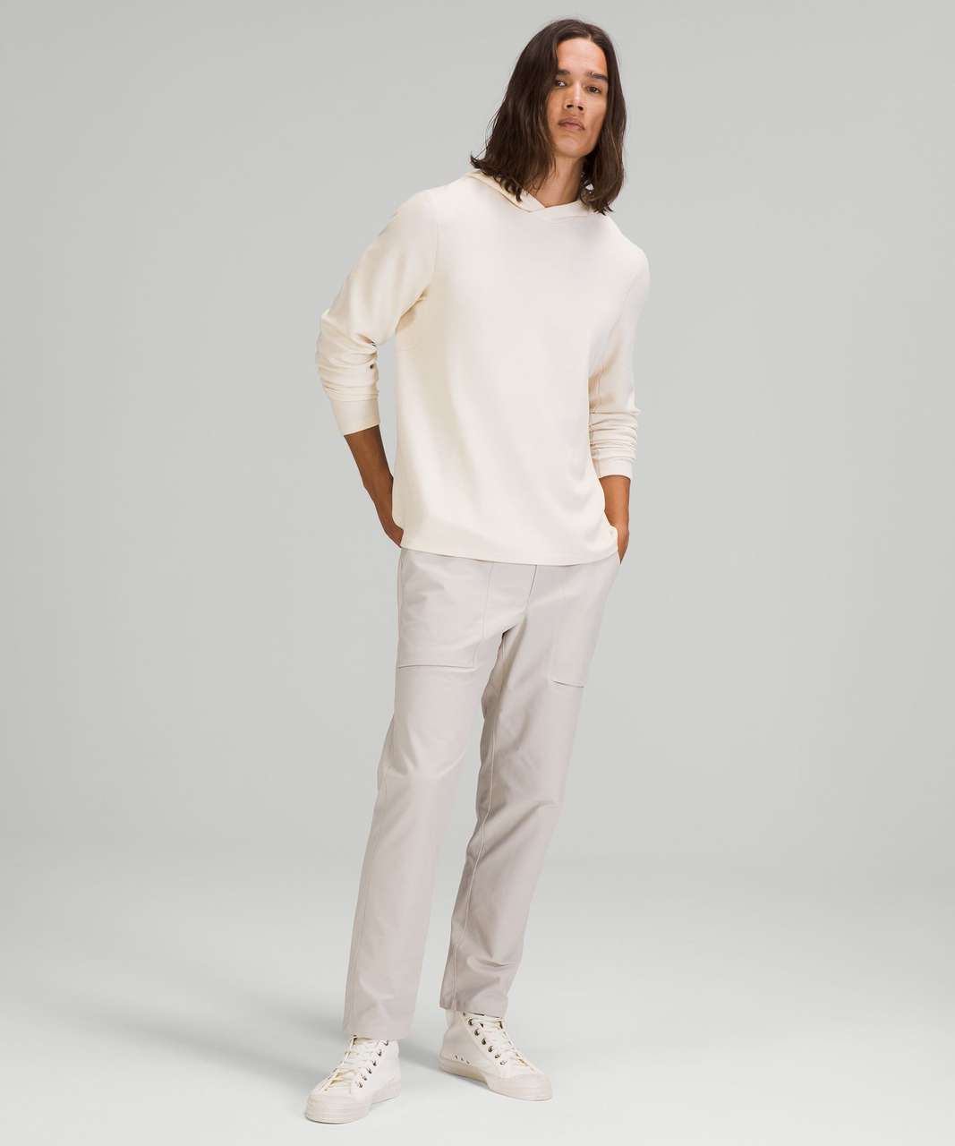 Lululemon At Ease Hoodie - Heathered White Opal - lulu fanatics