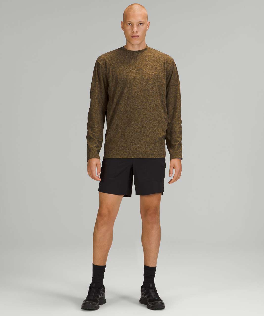 Lululemon Rulu Mock Neck Long Sleeve - Heathered Gold Spice