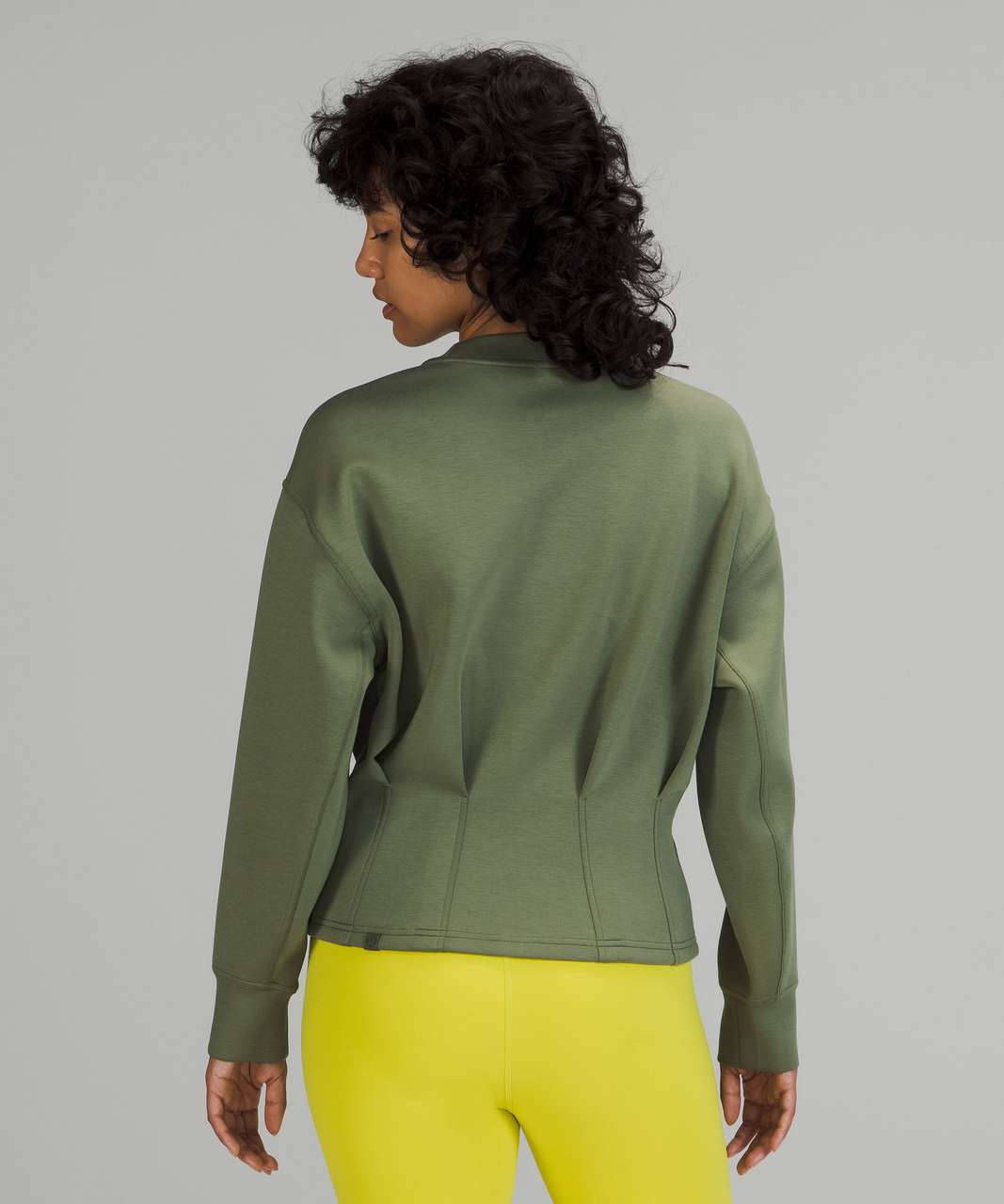 Lululemon Gathered Waist Crew Pullover - Green Twill