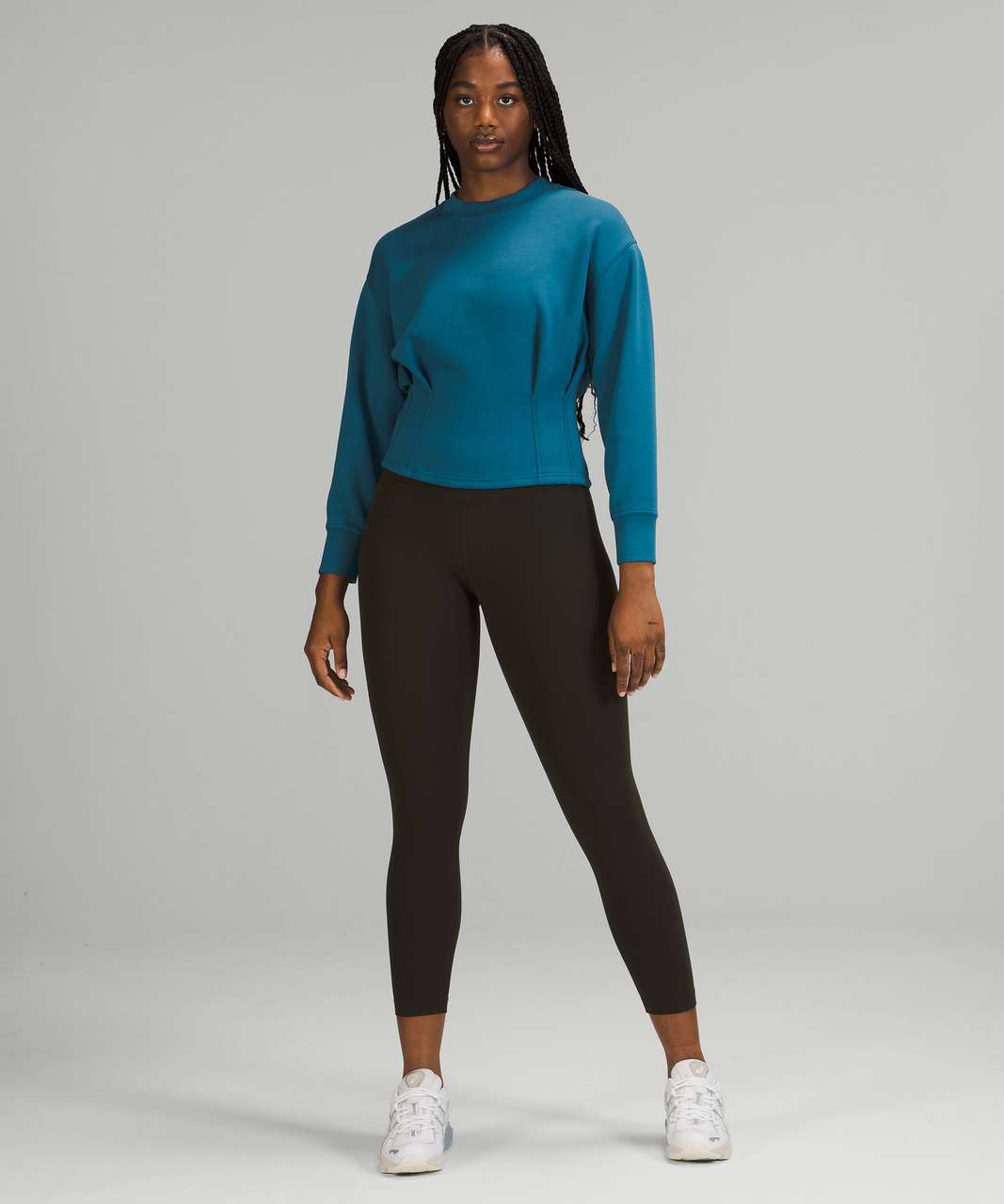 Lululemon Gathered Waist Crew Pullover - Black - lulu fanatics