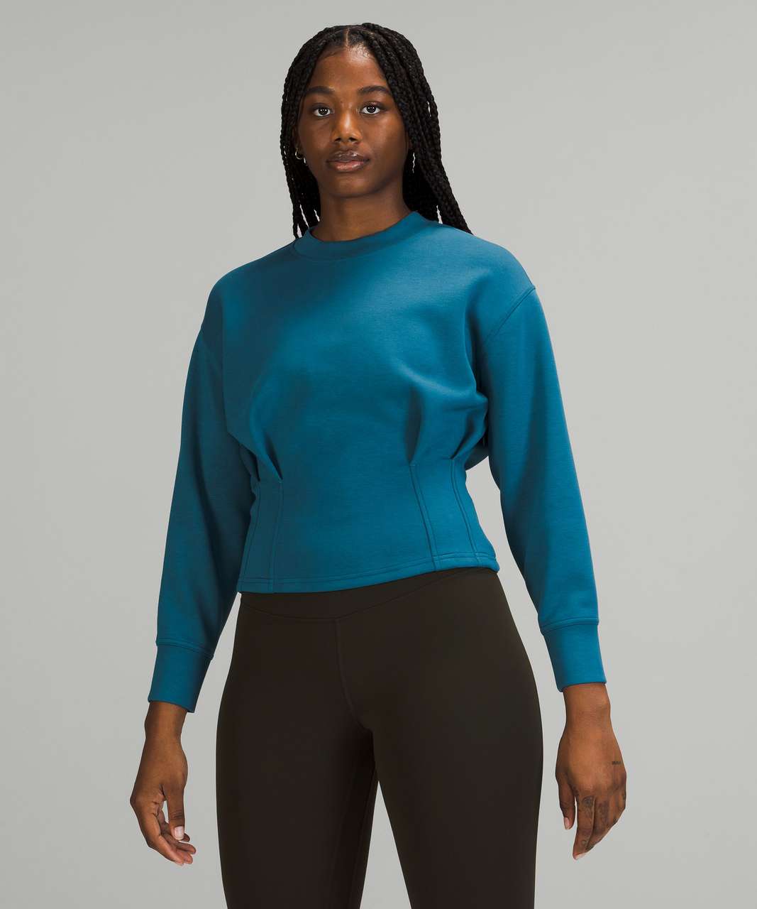 Ribbed Contoured-Waist Crew