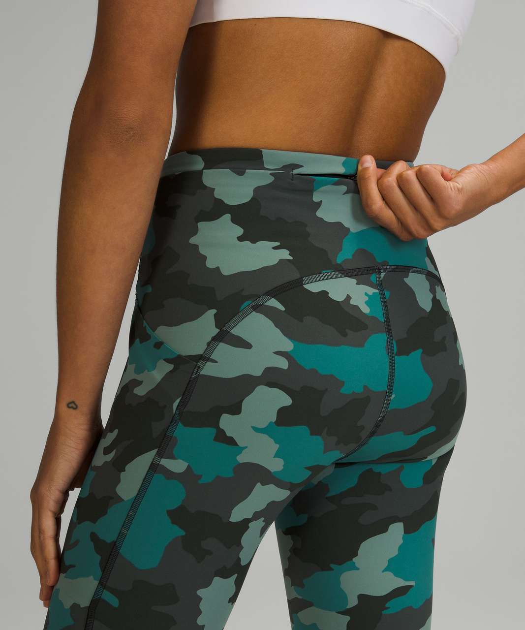 Lululemon Speed Up 7/8 Tight - Evergreen Camo Green Multi - lulu fanatics