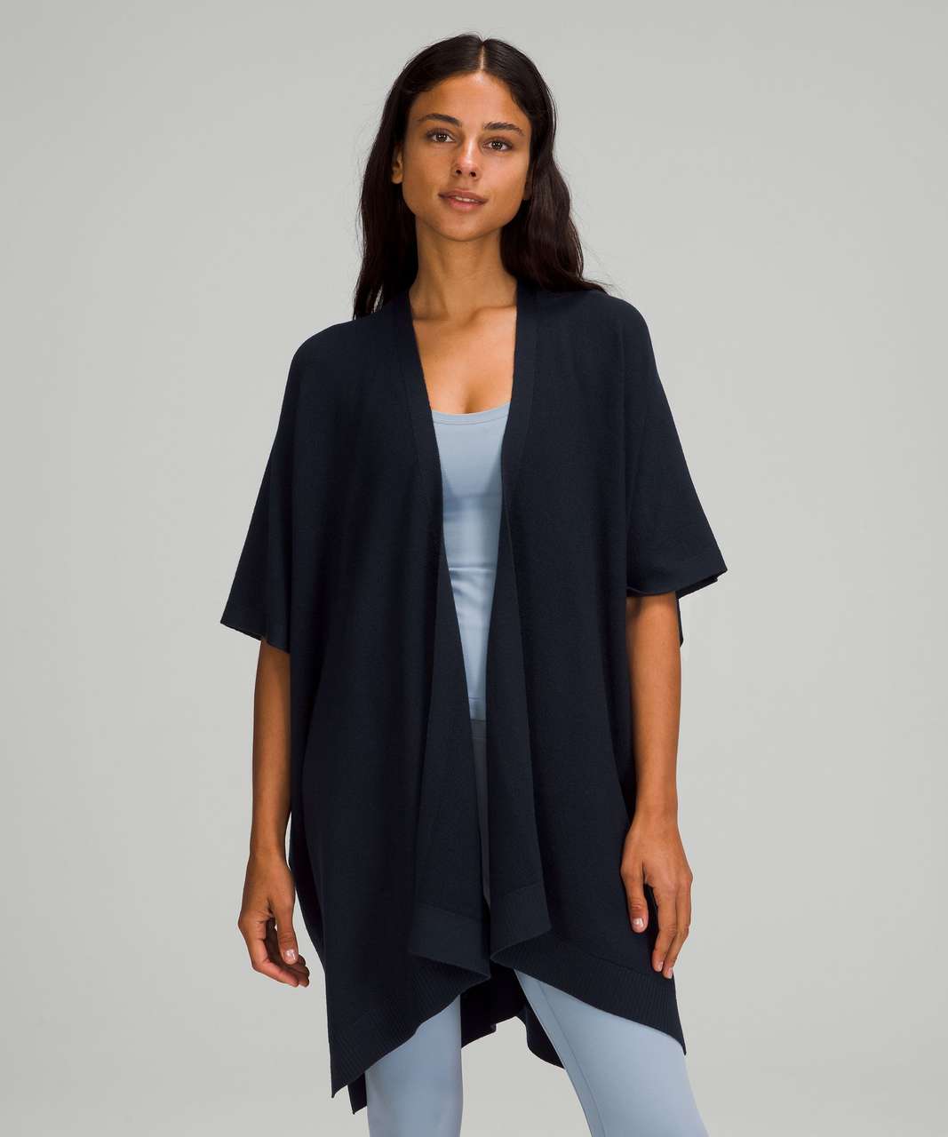 Lululemon Merino Wool Short Sleeve Wrap - True Navy - lulu fanatics