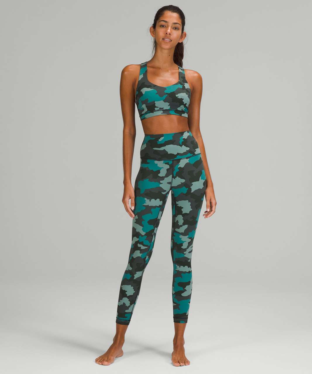 Lululemon Free to Be Serene Bra *Light Support, C/D Cup - Heritage 365 Camo Tidewater Teal Multi