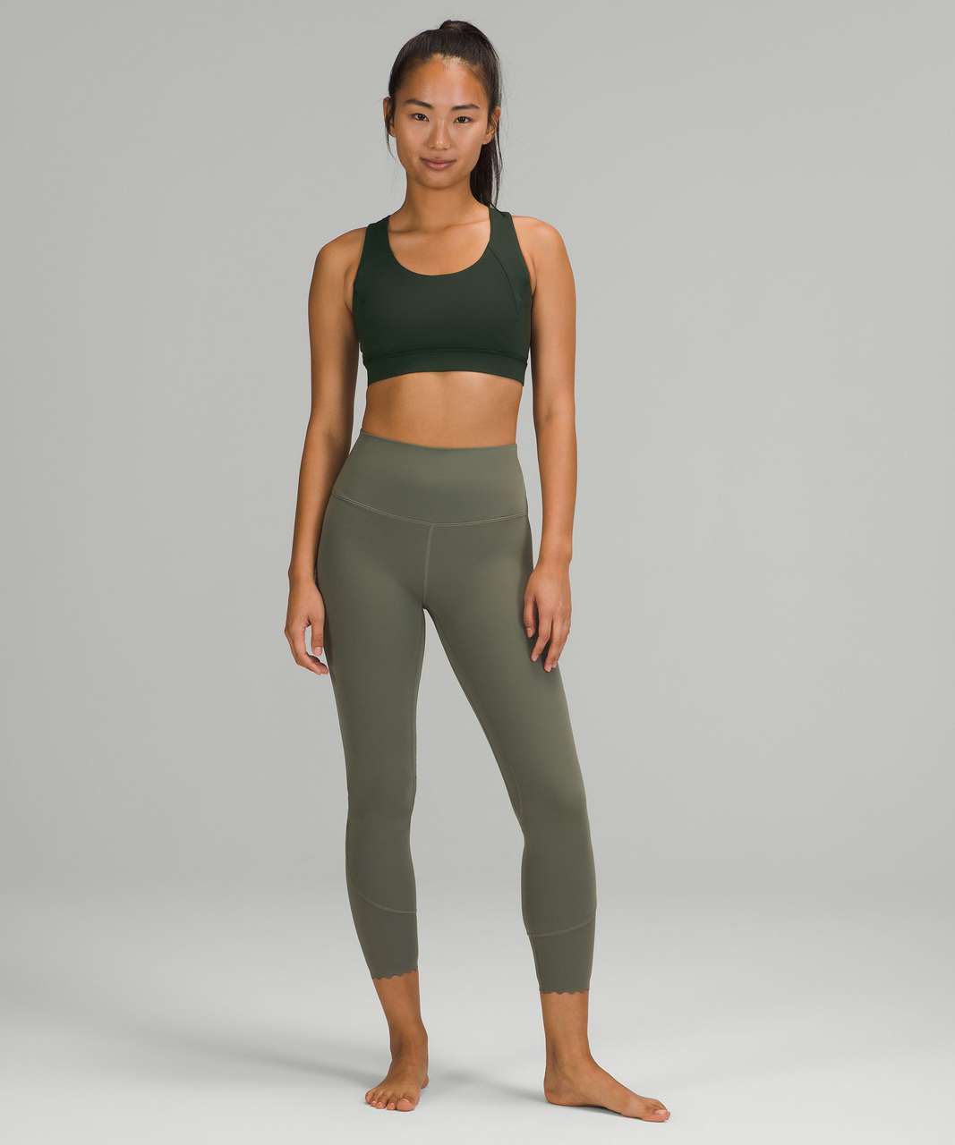 Lululemon Free To Be Bra *Light Support, A/B Cup - Willow Green - lulu  fanatics