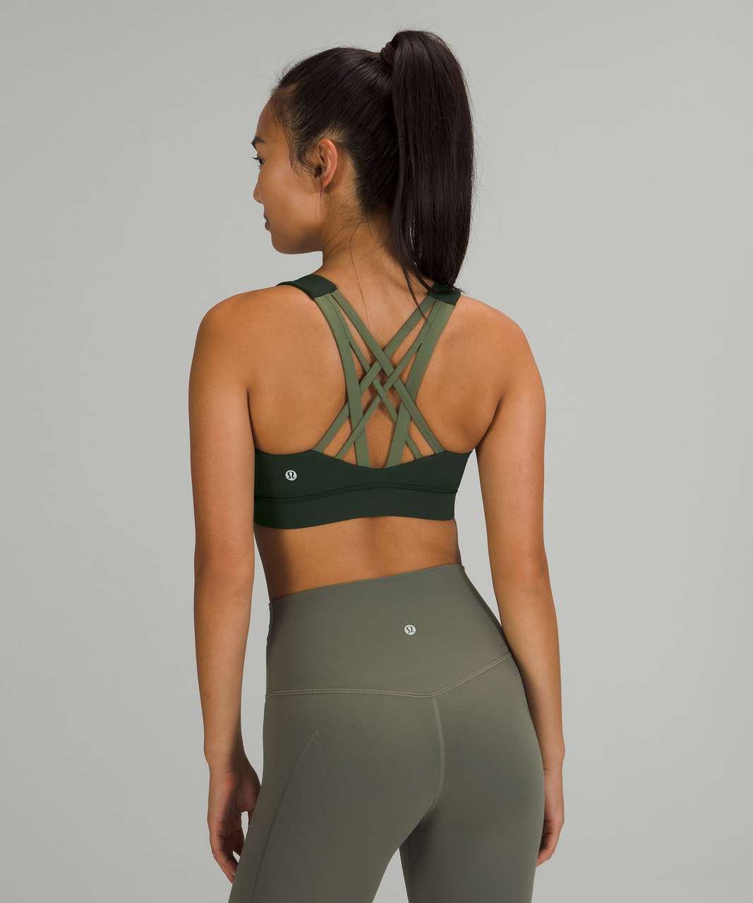 Lululemon Free to Be Elevated Bra *Light Support, DD/DDD(E) Cups - Rainforest Green / Green Twill