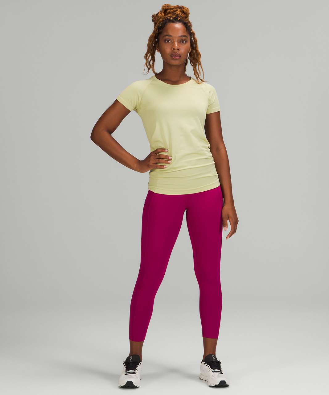 Lululemon Fast and Free High-Rise Crop 23 - Wild Berry - lulu fanatics