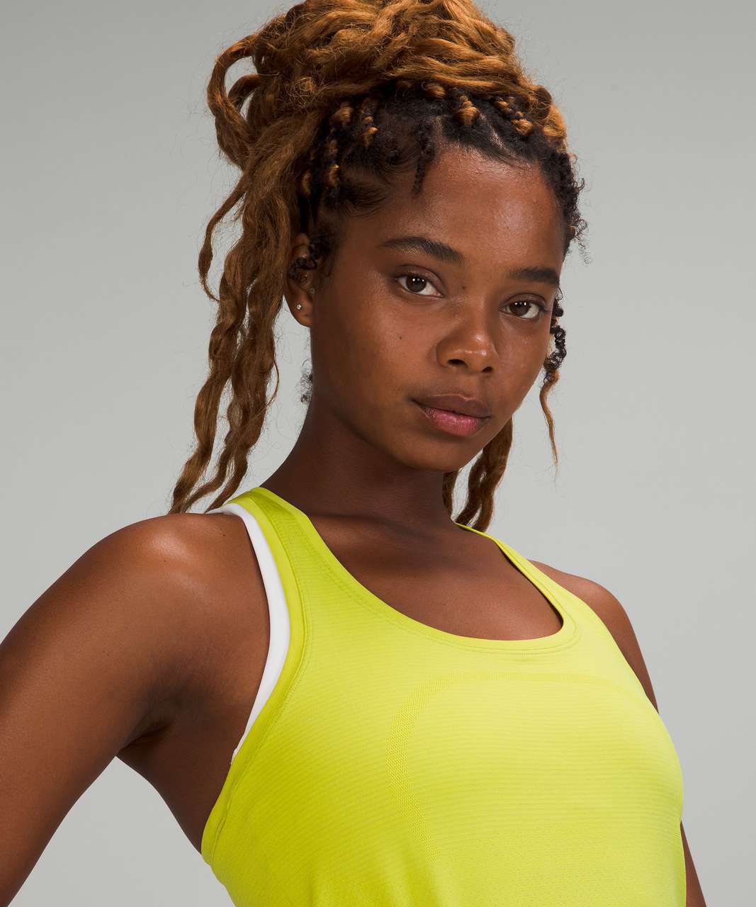 Tek Gear Cut Out Back Top Lime Green Medium Running Drytek Tank Sleeveless  Yellow - $8 - From SaiLieSie