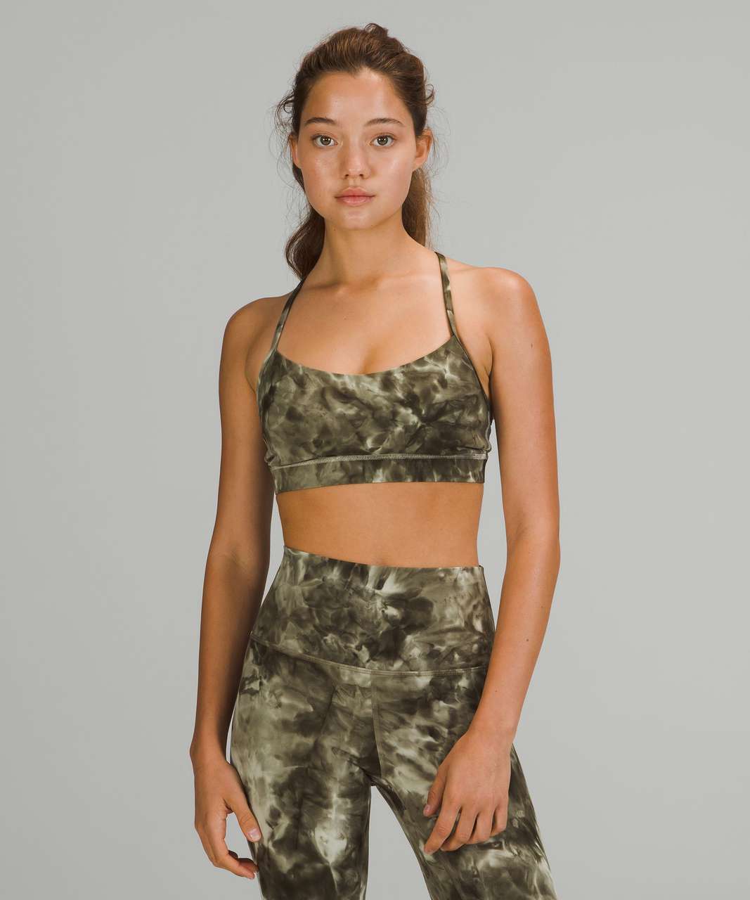 Lululemon Flow Y Nulu Bra *Light Support, A–C Cups - Diamond Dye Light Sage  Medium Olive - lulu fanatics