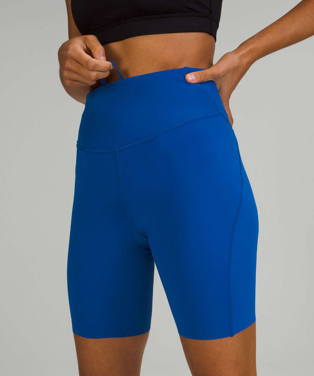 Workout fit All Powered Up Bra and Base Pace High-Rise Short 8 both in Blue  Nile : r/lululemon