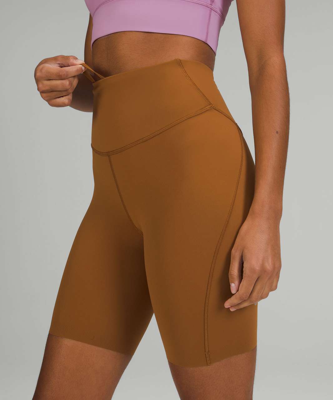 Stylish Copper Brown Lululemon Base Pace High Rise Tights - Size 8