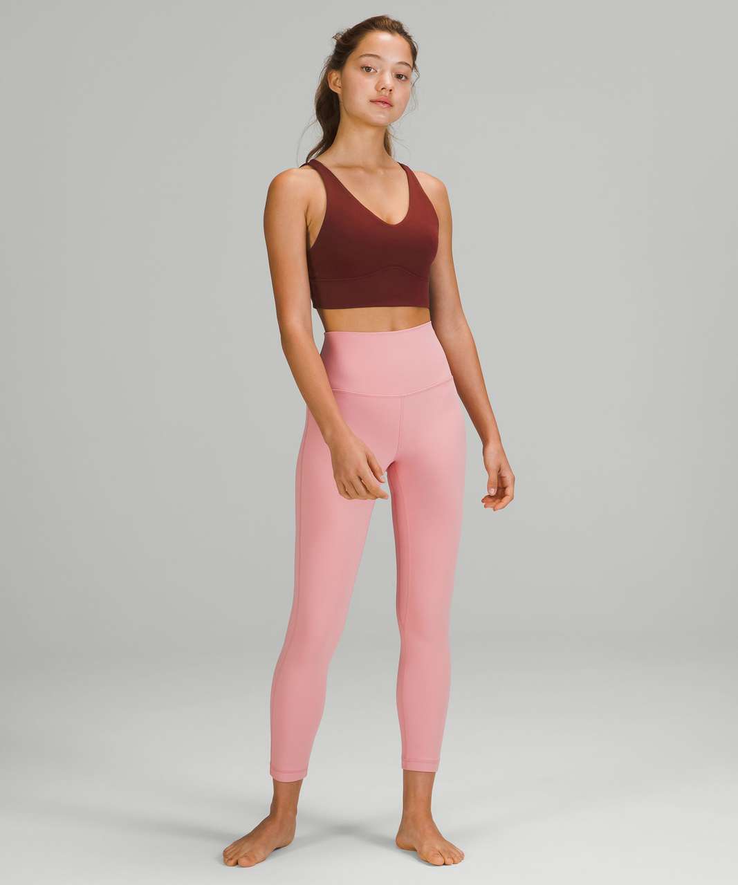 Lululemon In Alignment Longline Bra *Light Support, B/C Cup - Red Merlot -  lulu fanatics