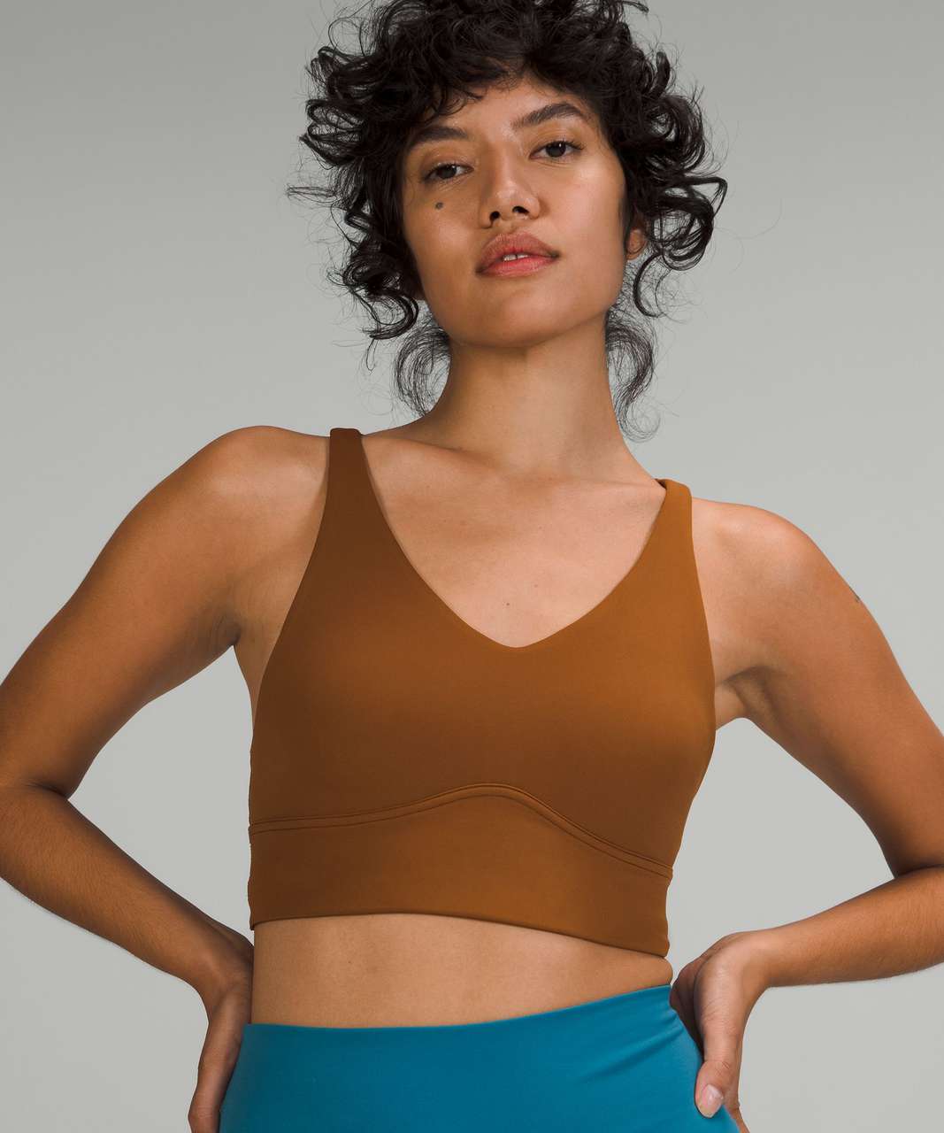 Lululemon In Alignment Longline Bra *Light Support, B/C Cup - Copper Brown