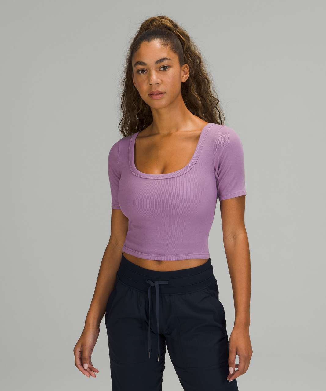 Lululemon Ribbed Held Tight Short Sleeve Shirt - Wisteria Purple - lulu  fanatics