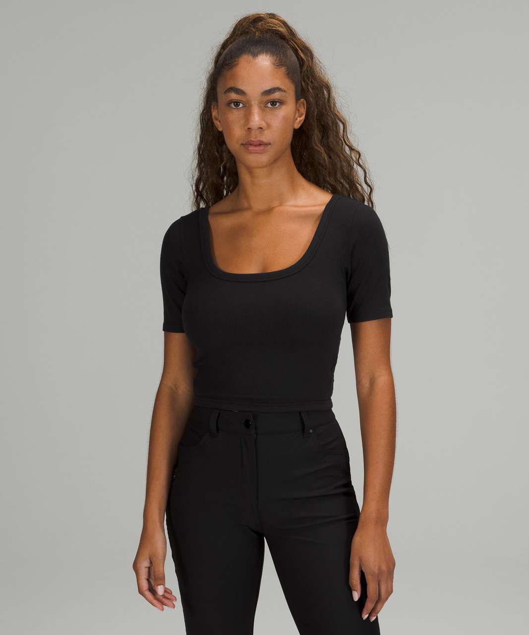 Chic Black Top - Mock Neck Top - Short Sleeve Top - Basic Top - Lulus