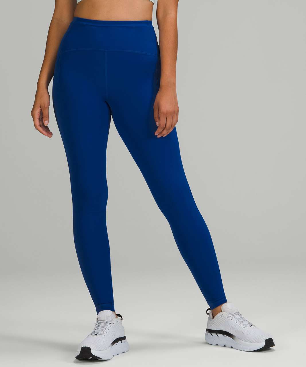 Buy the Lululemon Women's Athletica Blue & Black Pattern Crinkle Knee High  Leggings Size 4