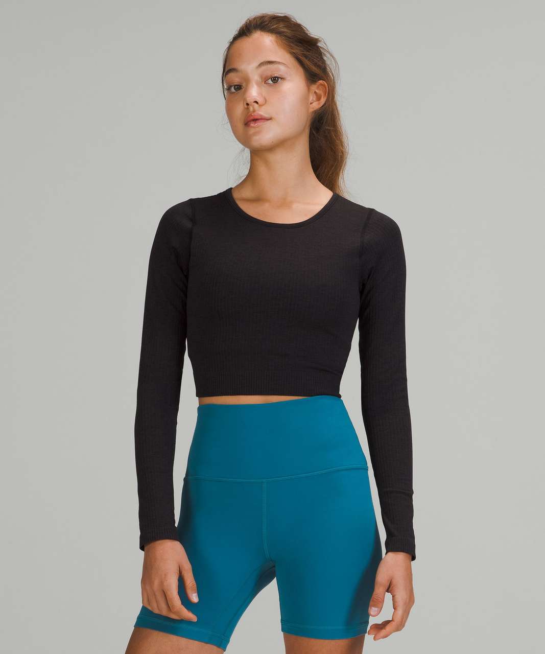 Lululemon White Crop Top Long Sleeve