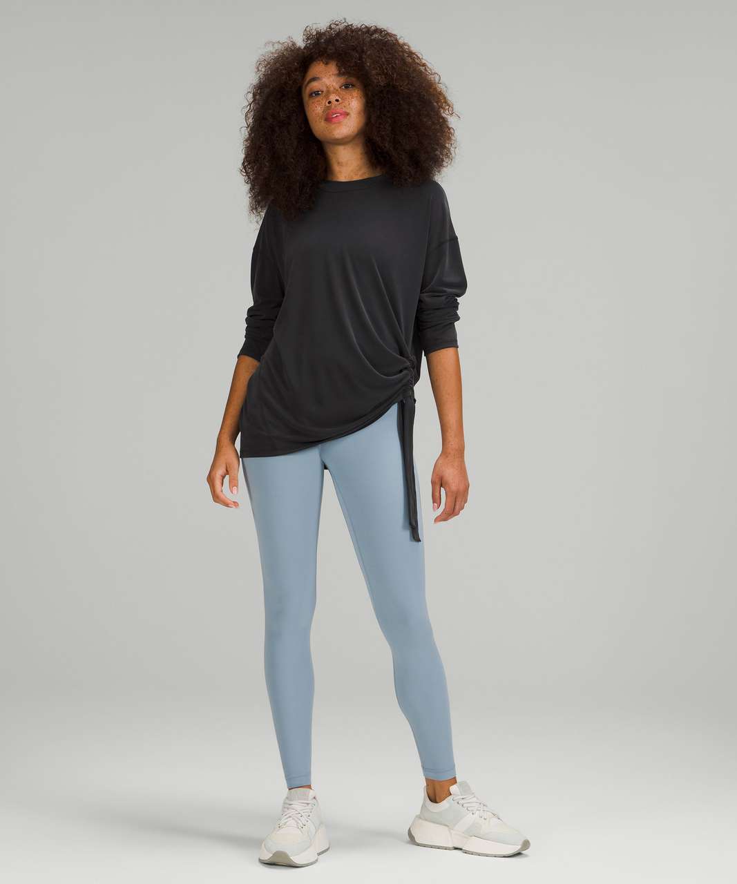 Lululemon Side Cinch Long Sleeve Crew - Black - lulu fanatics