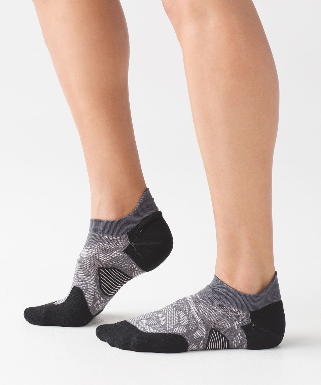 Lululemon High Speed Sock (Silver) - Dark Carbon / Black / Moonlit Magenta