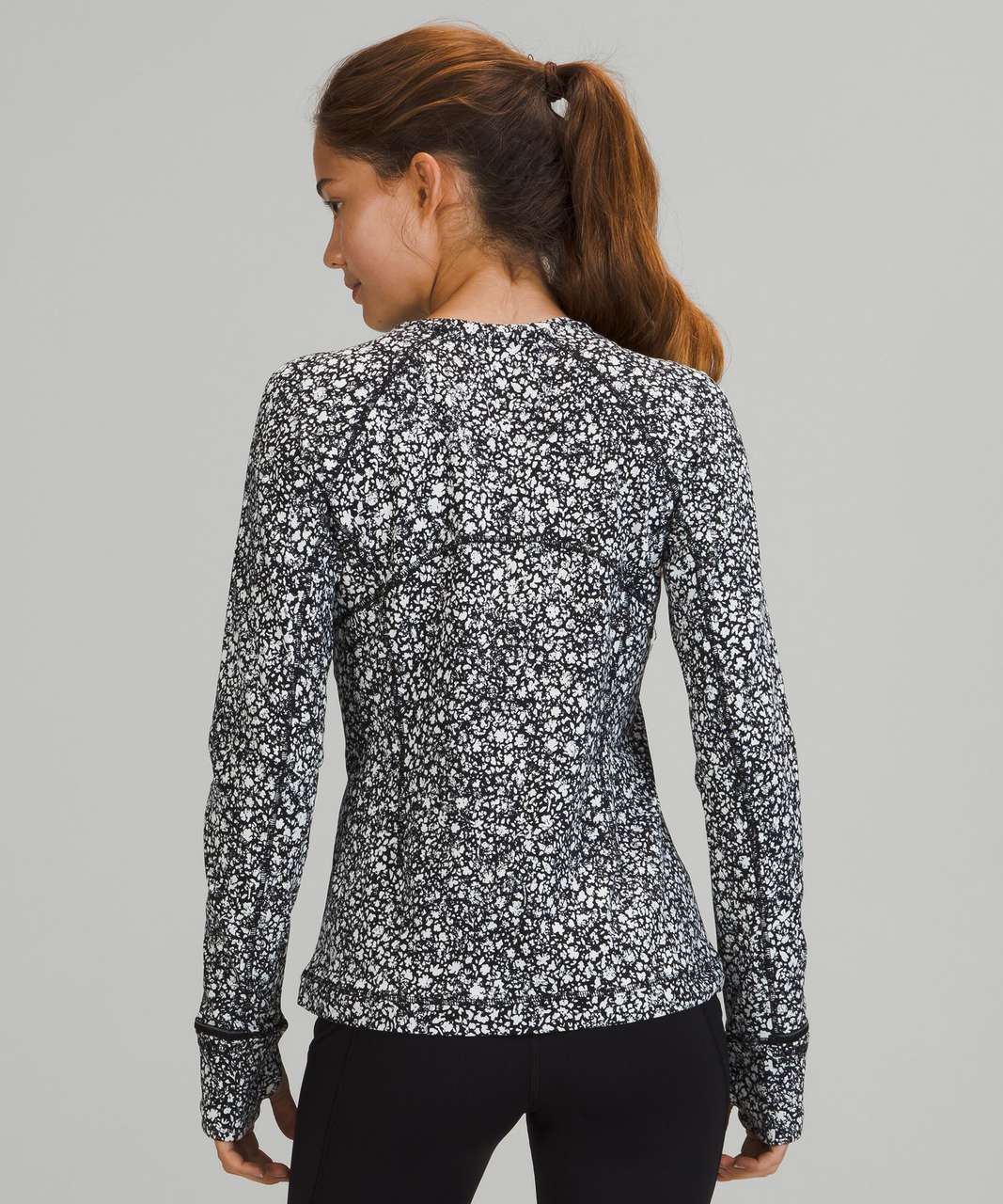 Lululemon Its Rulu Run Long Sleeve Shirt - Venture Floral Alpine White Black