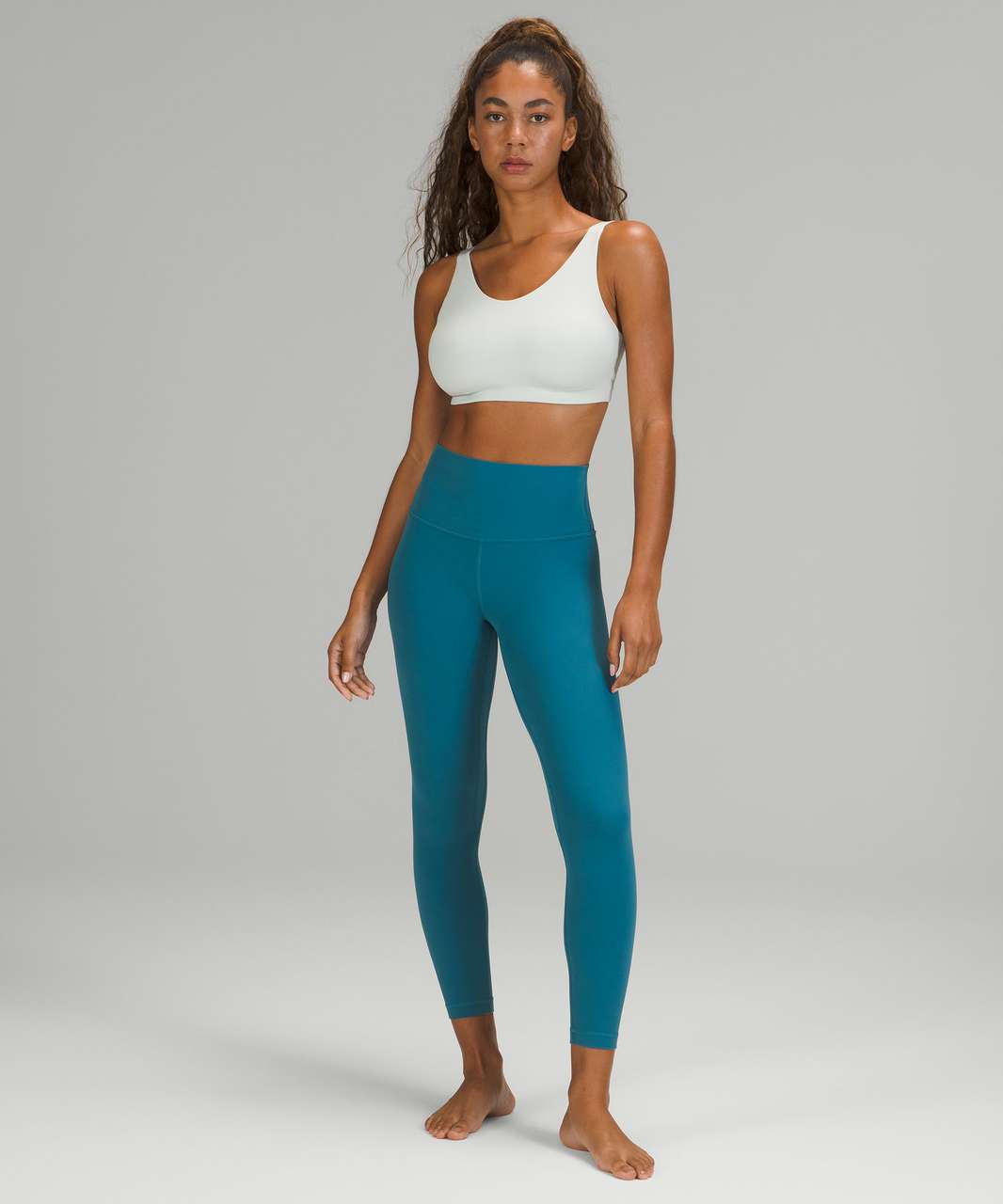 Lululemon In Alignment Longline Bra Light Support, B/c Cup In Ocean Air