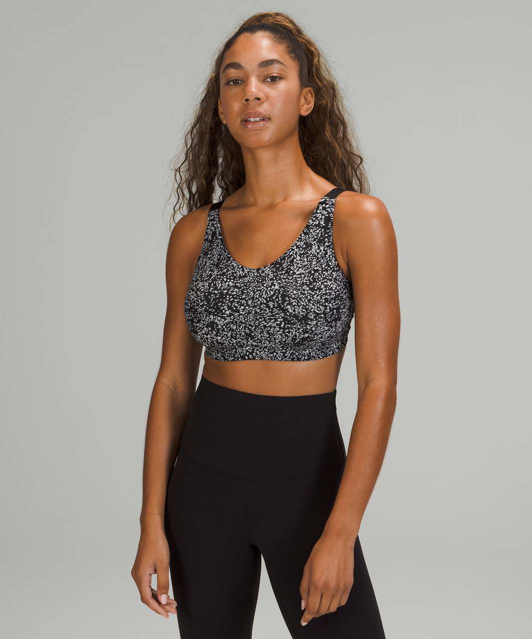 Lululemon In Alignment Bra *Light Support, D–G Cups - Crescendo Speckle Rhino Grey Black