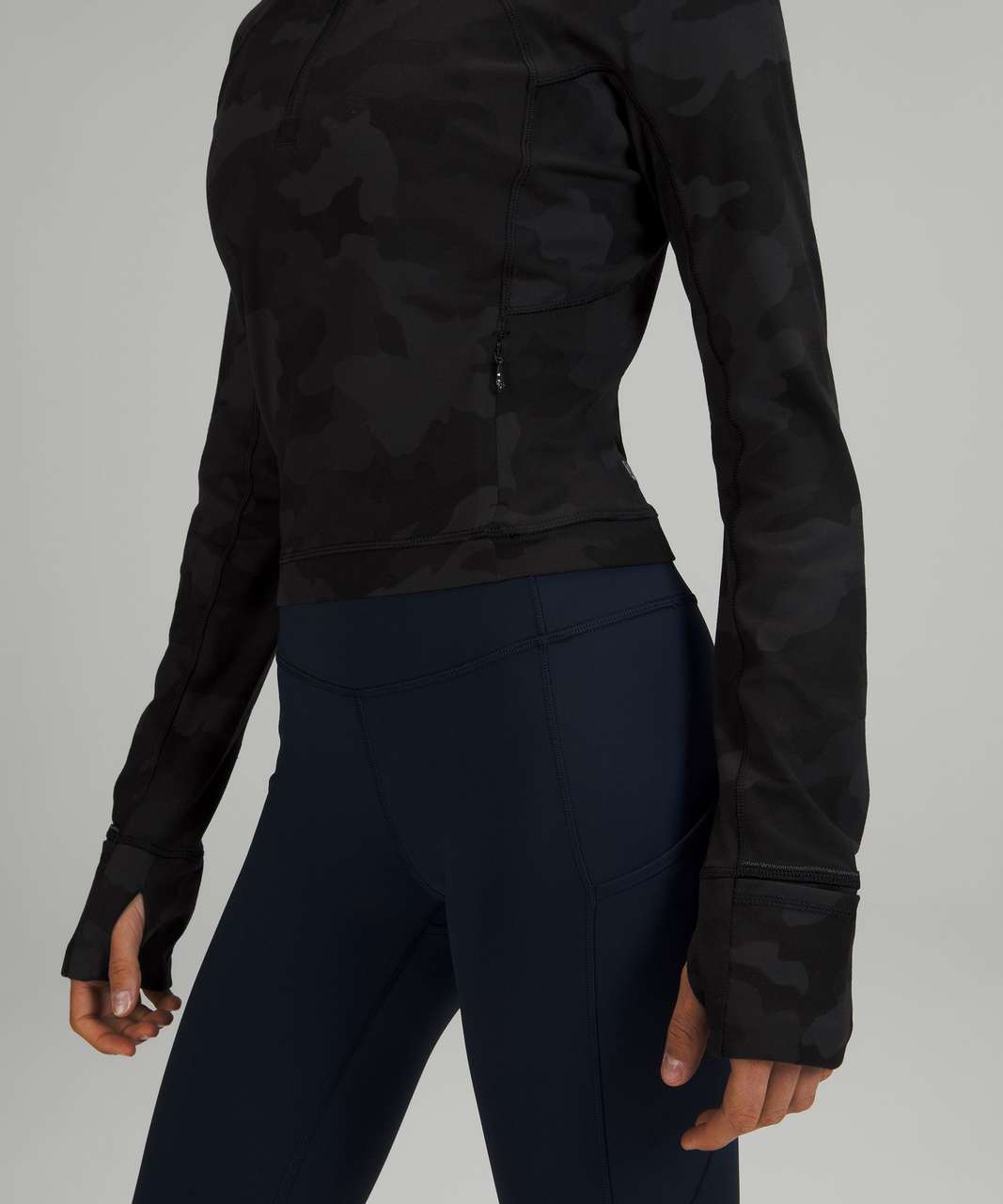 Lululemon Its Rulu Run Cropped Half-Zip - Heritage 365 Camo Deep Coal Multi  - lulu fanatics