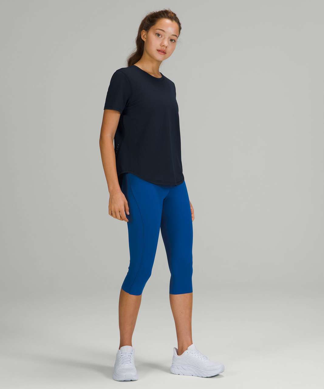 Lululemon Women's Base Pace HR Crop 23 Blue Nile BNIL size 14 Leggings Run