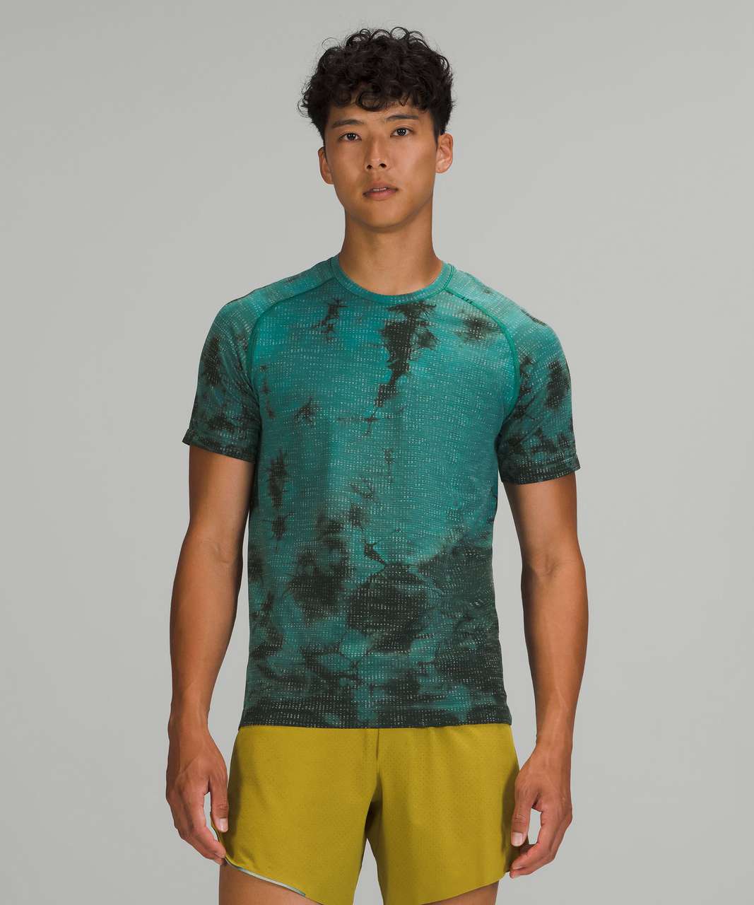 Lululemon Metal Vent Tech Short Sleeve Shirt 2.0 - Disconnect Marble Dye Teal Lagoon / Rainforest Green