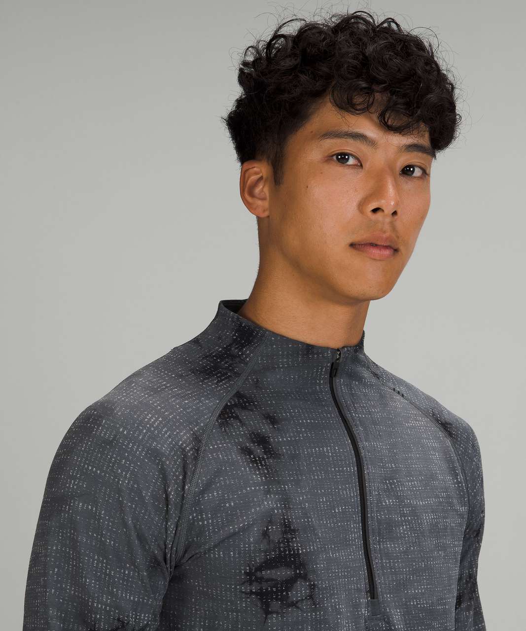 Lululemon Metal Vent Tech 1/2 Zip 2.0 - Disconnect Marble Dye Anchor / Black