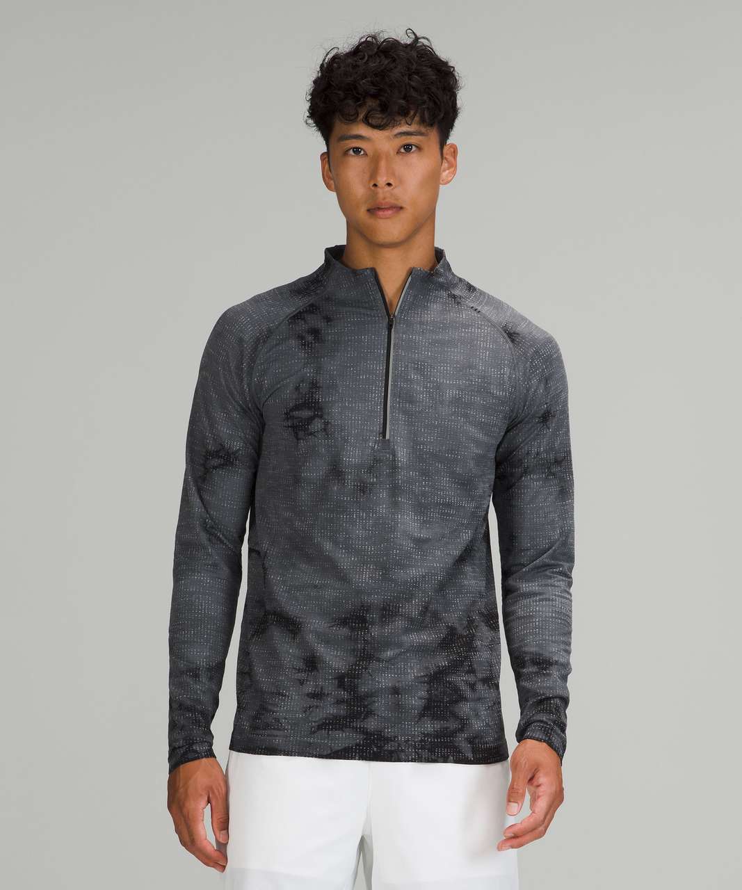 Lululemon Metal Vent Tech 1/2 Zip 2.0 - Disconnect Marble Dye Anchor / Black