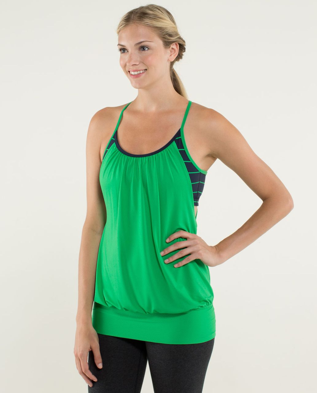 Lululemon No Limits Tank - Green Bean / Slalom Stripe Inkwell / Inkwell -  lulu fanatics