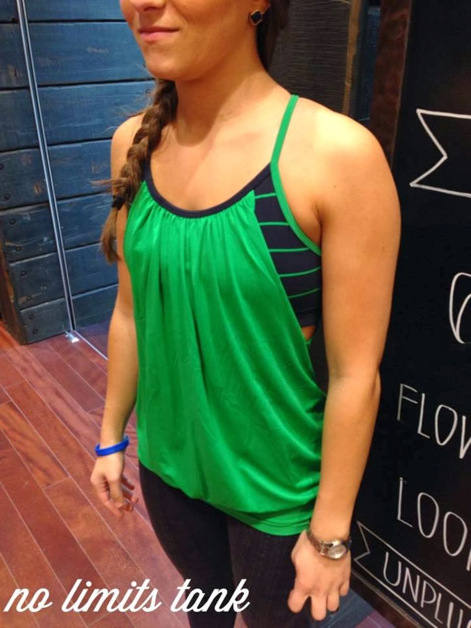 Lululemon No Limits Tank - Green Bean / Slalom Stripe Inkwell / Inkwell