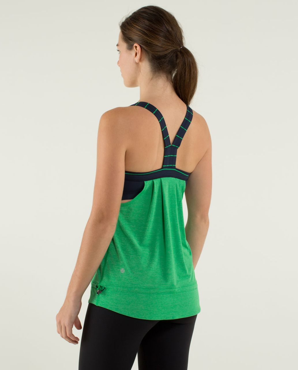 Lululemon Rest Less Tank - Heathered Green Bean / Slalom Stripe Inkwell / Inkwell