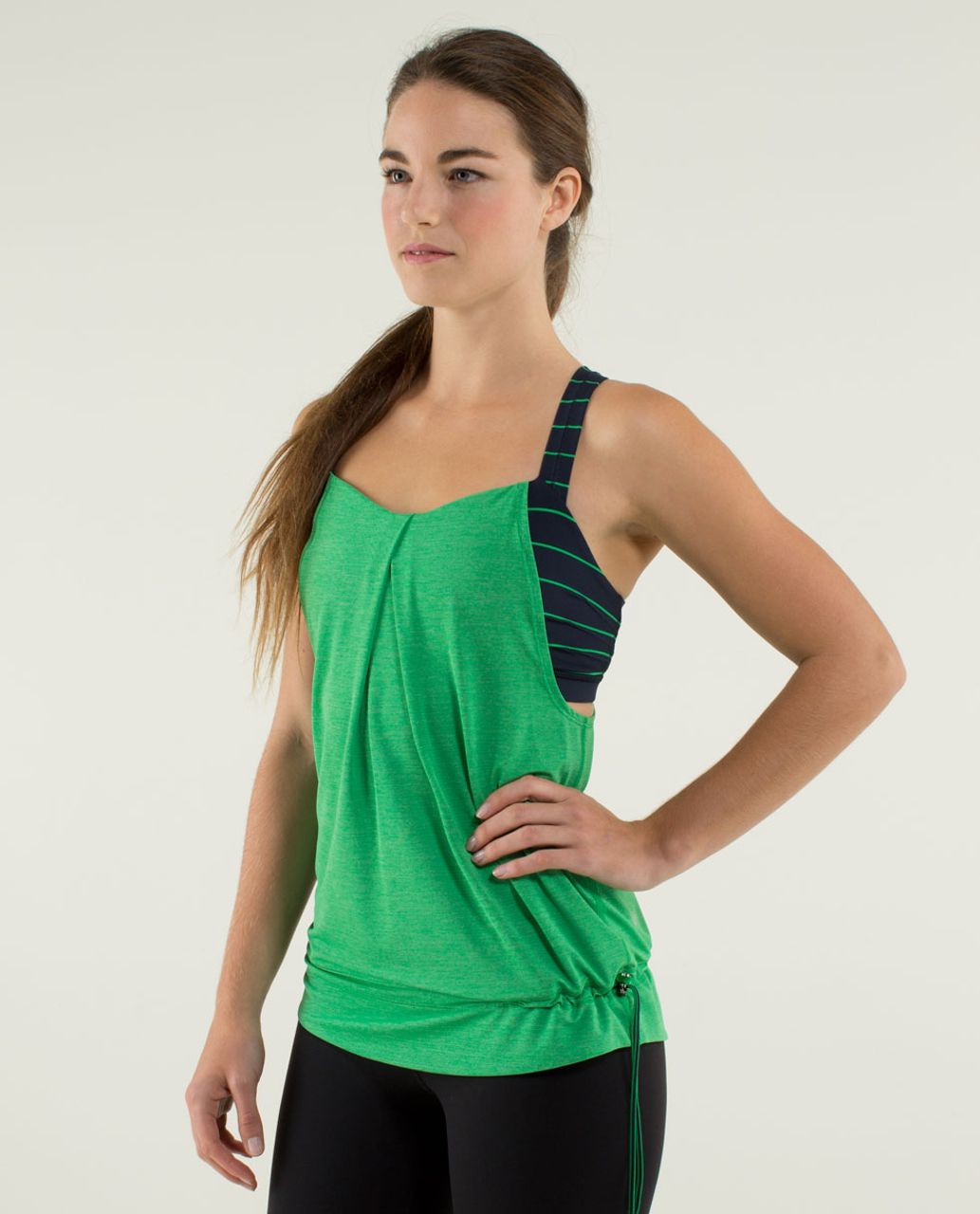 Lululemon Rest Less Tank - Heathered Green Bean / Slalom Stripe Inkwell / Inkwell