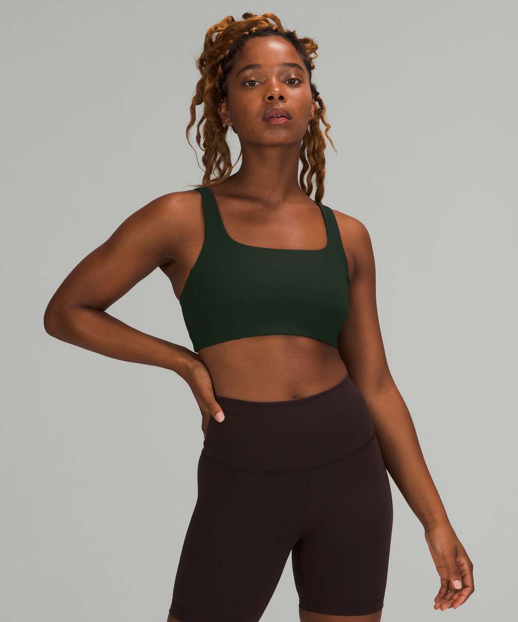 Lululemon Ribbed Train Bra *Medium Support, C/D Cups - Rainforest Green