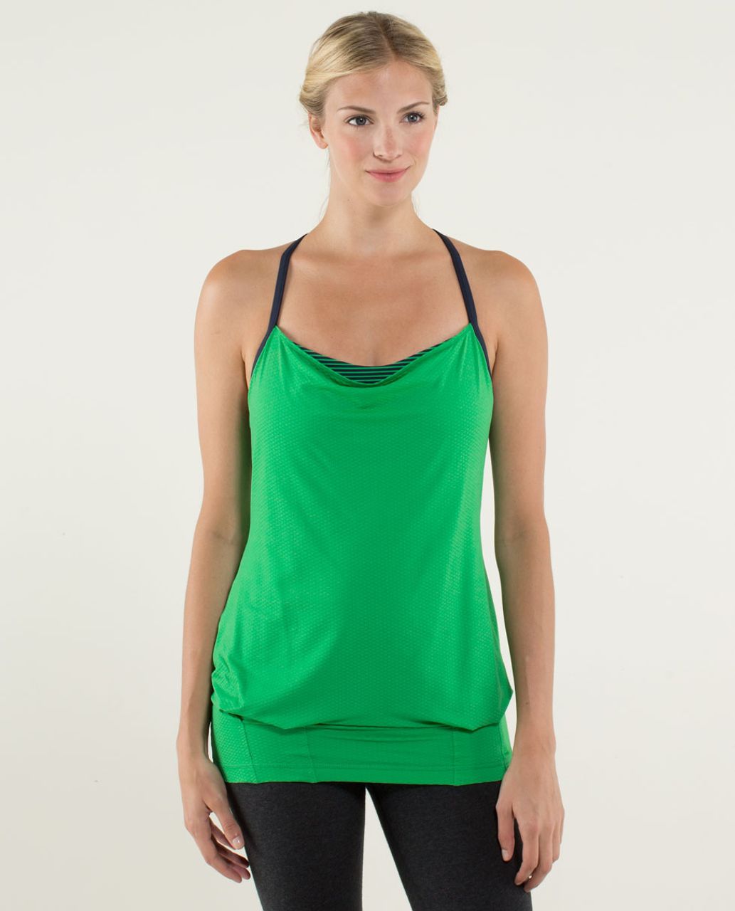 Lululemon C.Y.B Tank - Green Bean / Hyper Stripe Green Bean / Inkwell