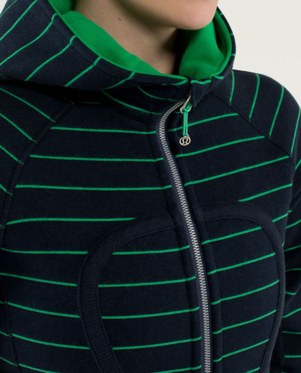 Lululemon Scuba Hoodie *Stretch (Lined Hood) ~ Green Bean/Hyper Stripe  Printed Green Bean ~