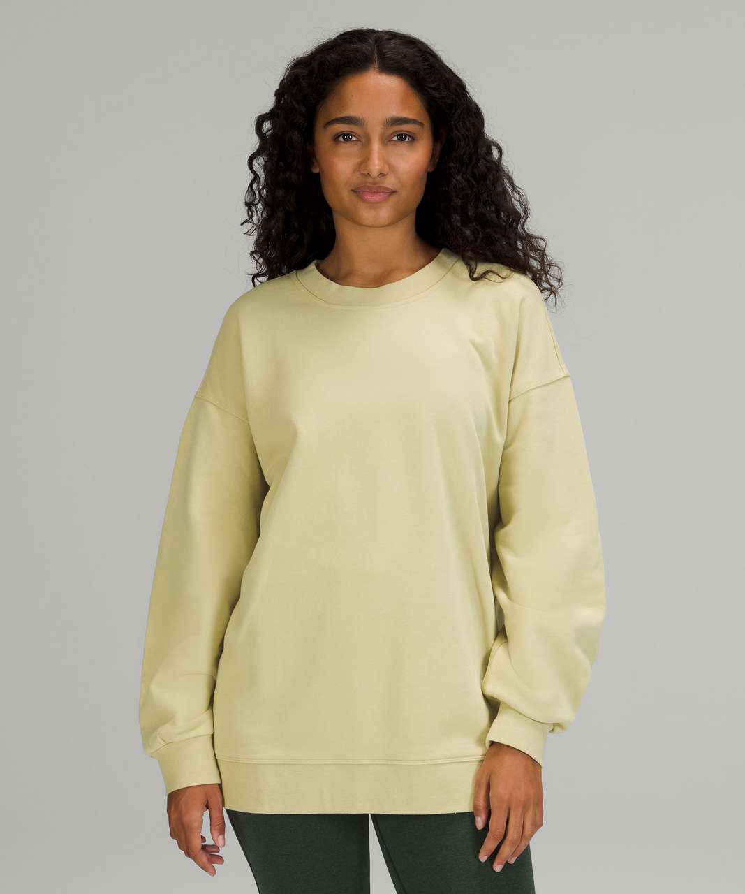 Lululemon Perfectly Oversized Crew *Logo - Crispin Green - lulu fanatics